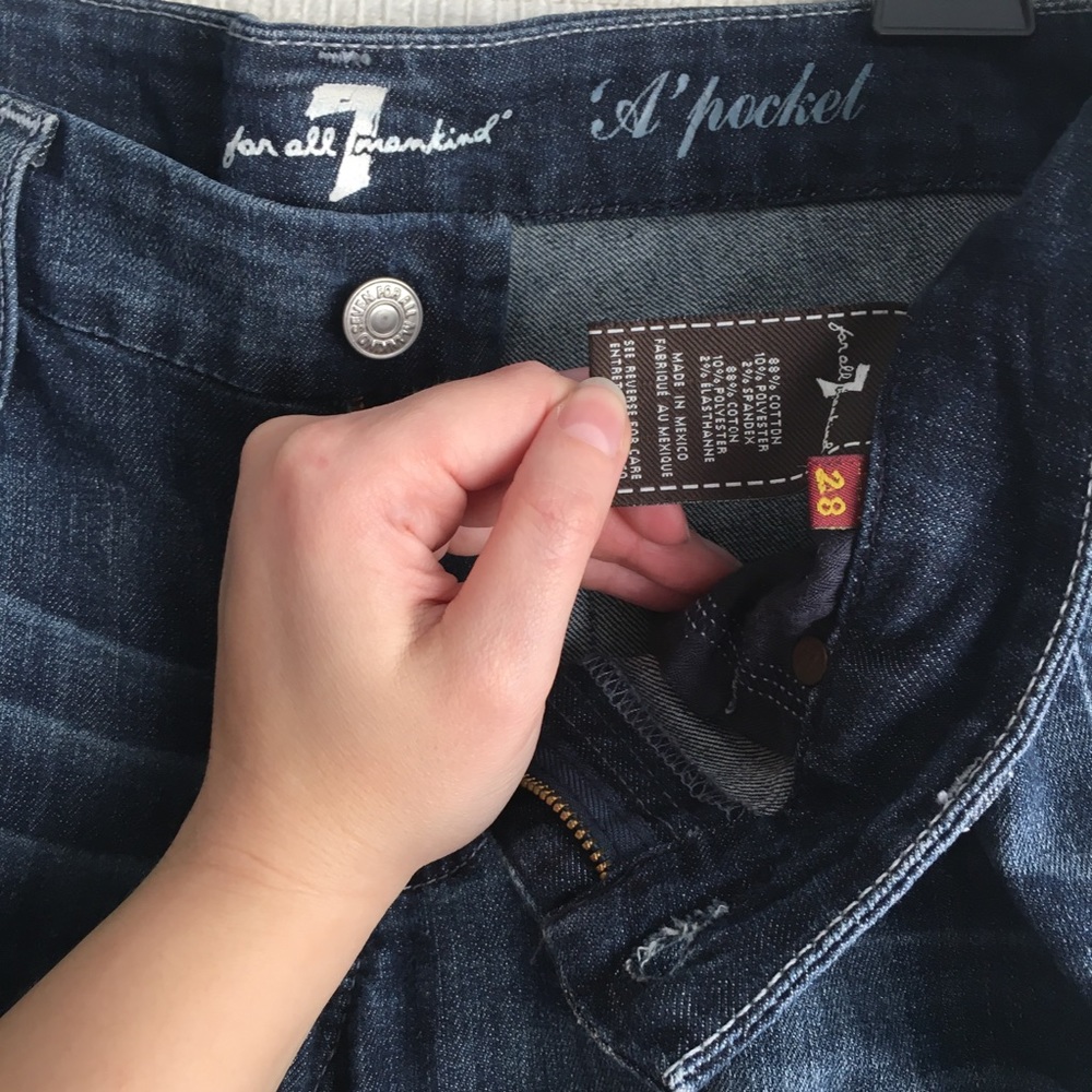 7FAM Seven A-Pocket Jeans Dark Wash - 28.5 inseam - Picture 3 of 6